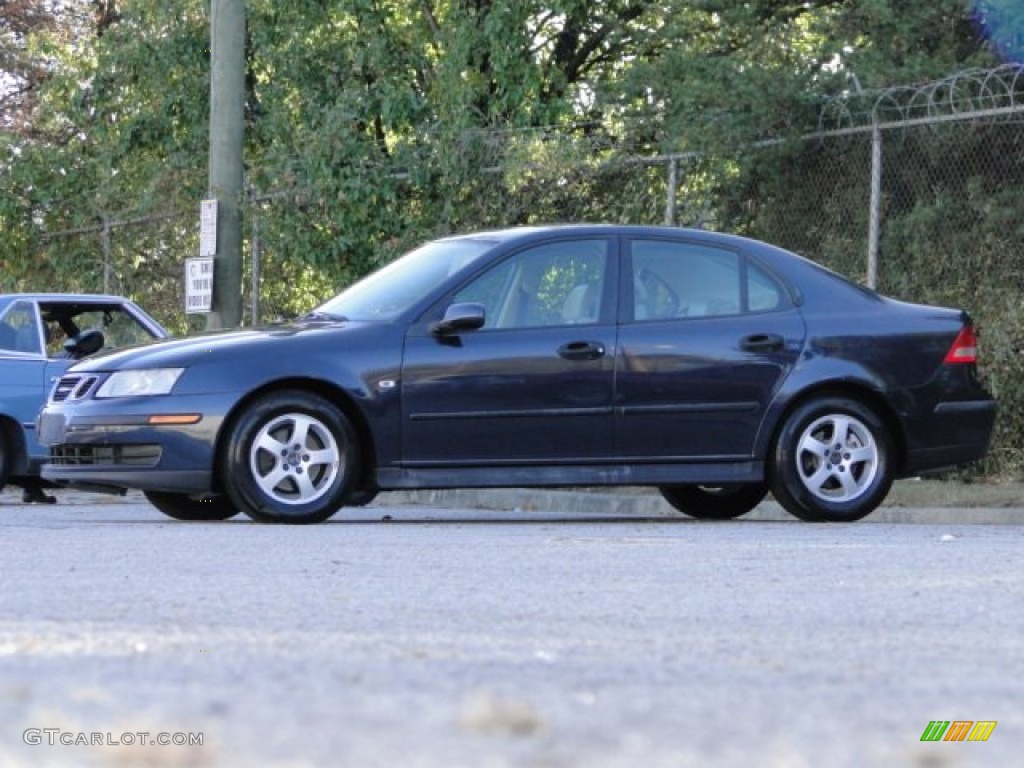 2004 9-3 Linear Sedan - Nocturne Blue Metallic / Parchment photo #3