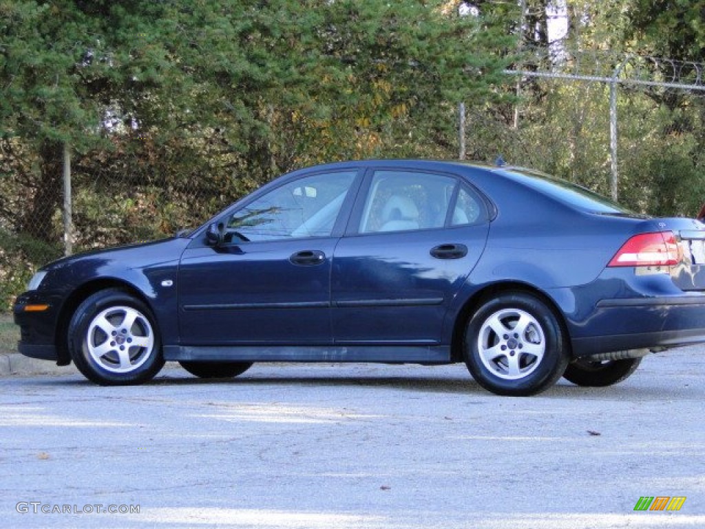 2004 9-3 Linear Sedan - Nocturne Blue Metallic / Parchment photo #20