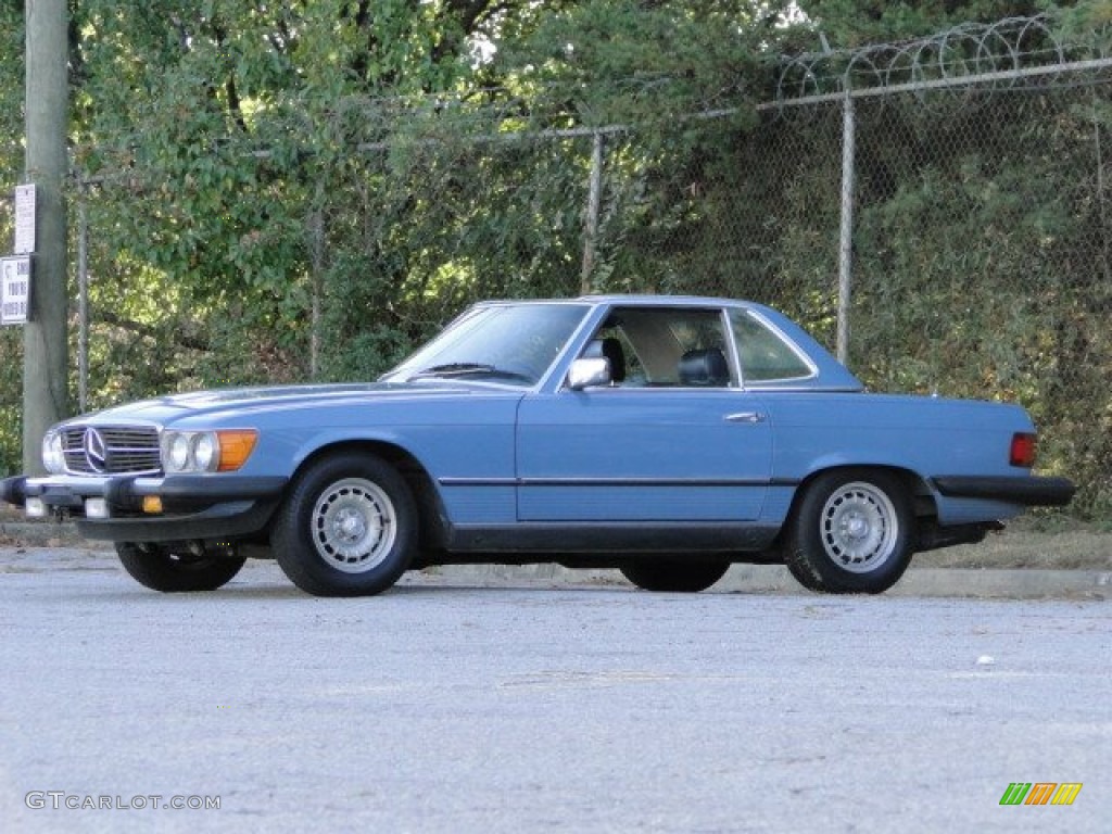 China Blue 1982 Mercedes-Benz SL Class 380 SL Roadster Exterior Photo #87679083