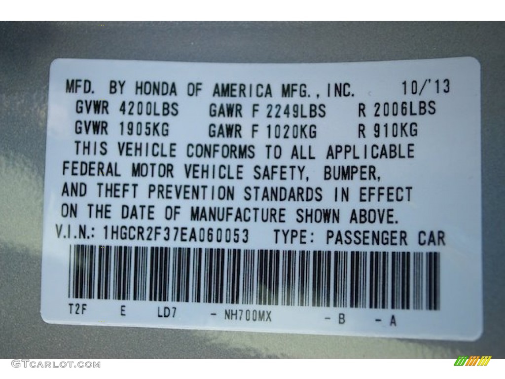 2014 Accord LX Sedan - Alabaster Silver Metallic / Gray photo #20