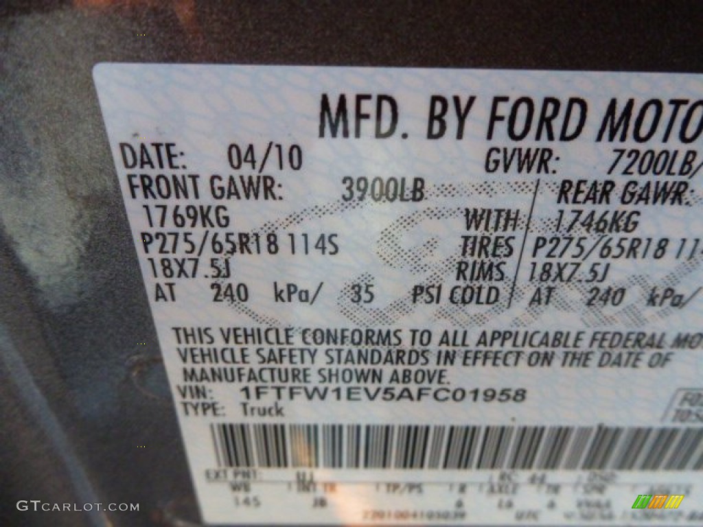 2010 F150 FX4 SuperCrew 4x4 - Sterling Grey Metallic / Black photo #20