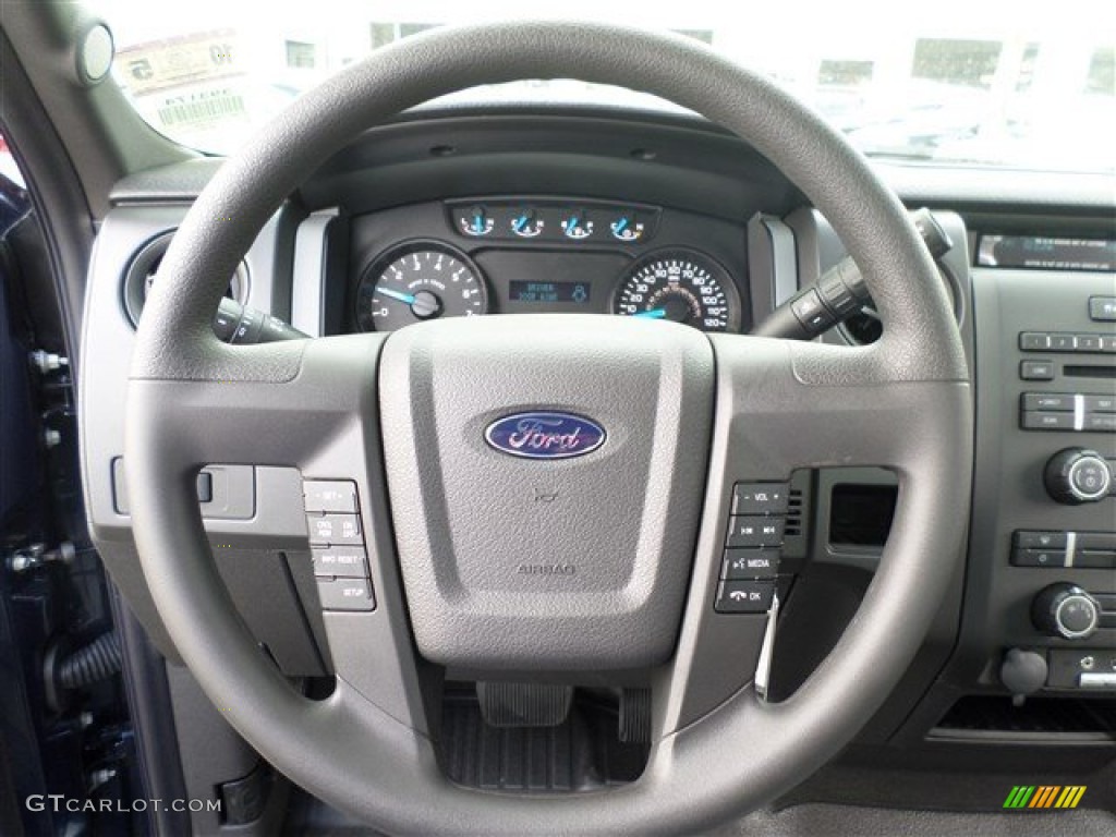 2013 Ford F150 XL Regular Cab Steel Gray Steering Wheel Photo #87682244