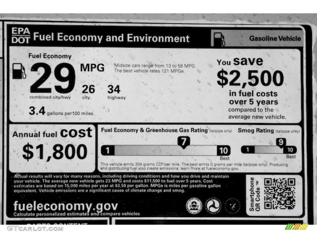 2014 Honda Accord EX Coupe Window Sticker Photos