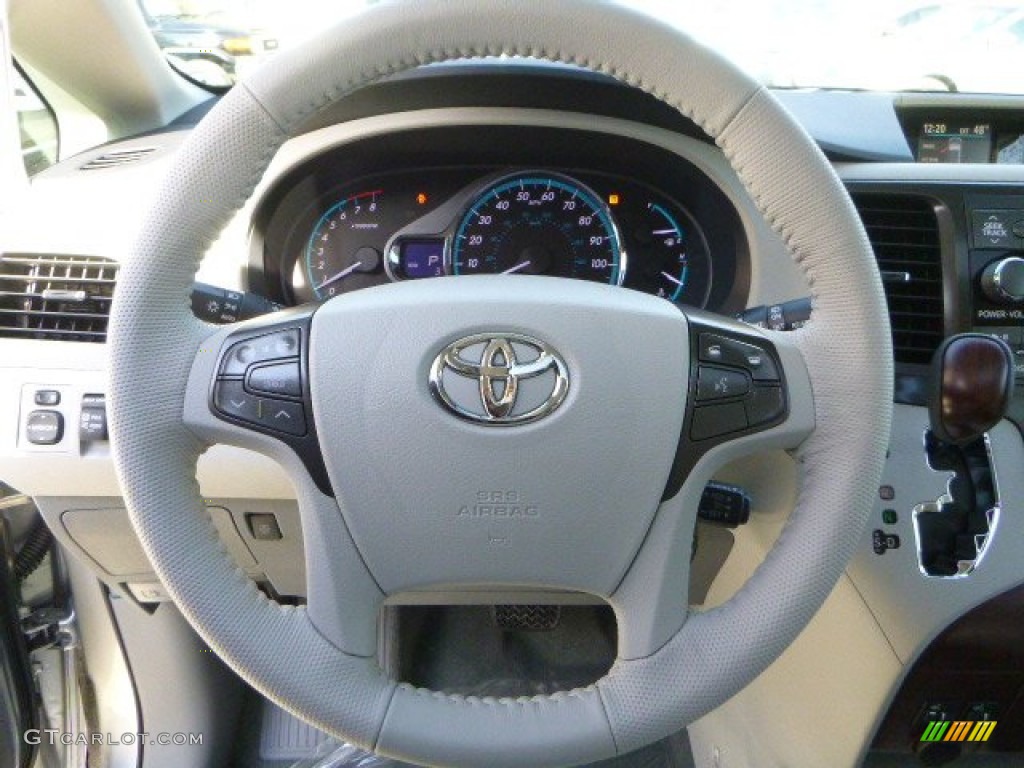 2014 Toyota Sienna XLE Light Gray Steering Wheel Photo #87684161