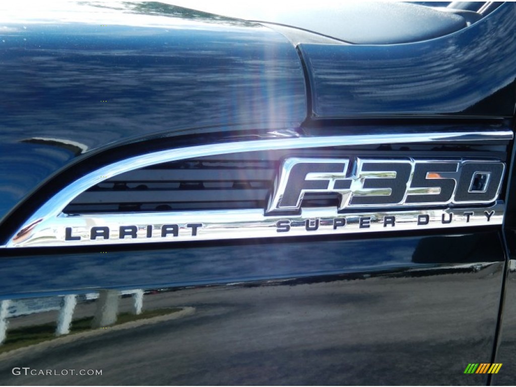 2014 F350 Super Duty Lariat Crew Cab 4x4 - Green Gem Metallic / Adobe photo #6