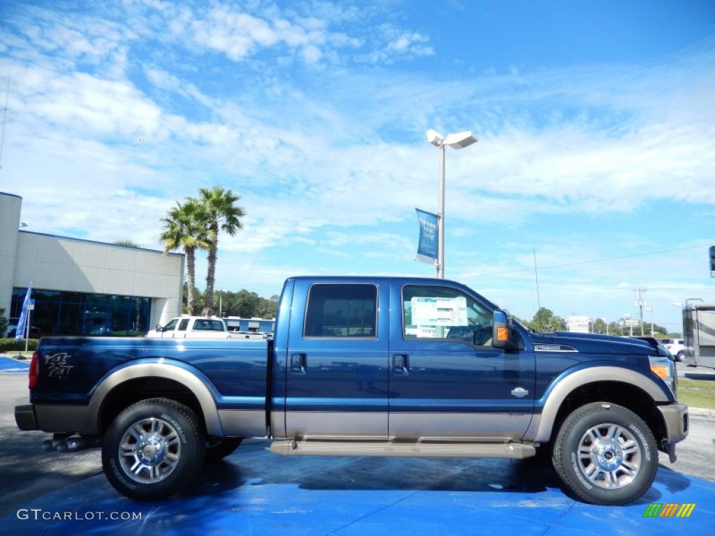 2014 F250 Super Duty King Ranch Crew Cab 4x4 - Blue Jeans Metallic / King Ranch Chaparral Leather/Adobe Trim photo #2
