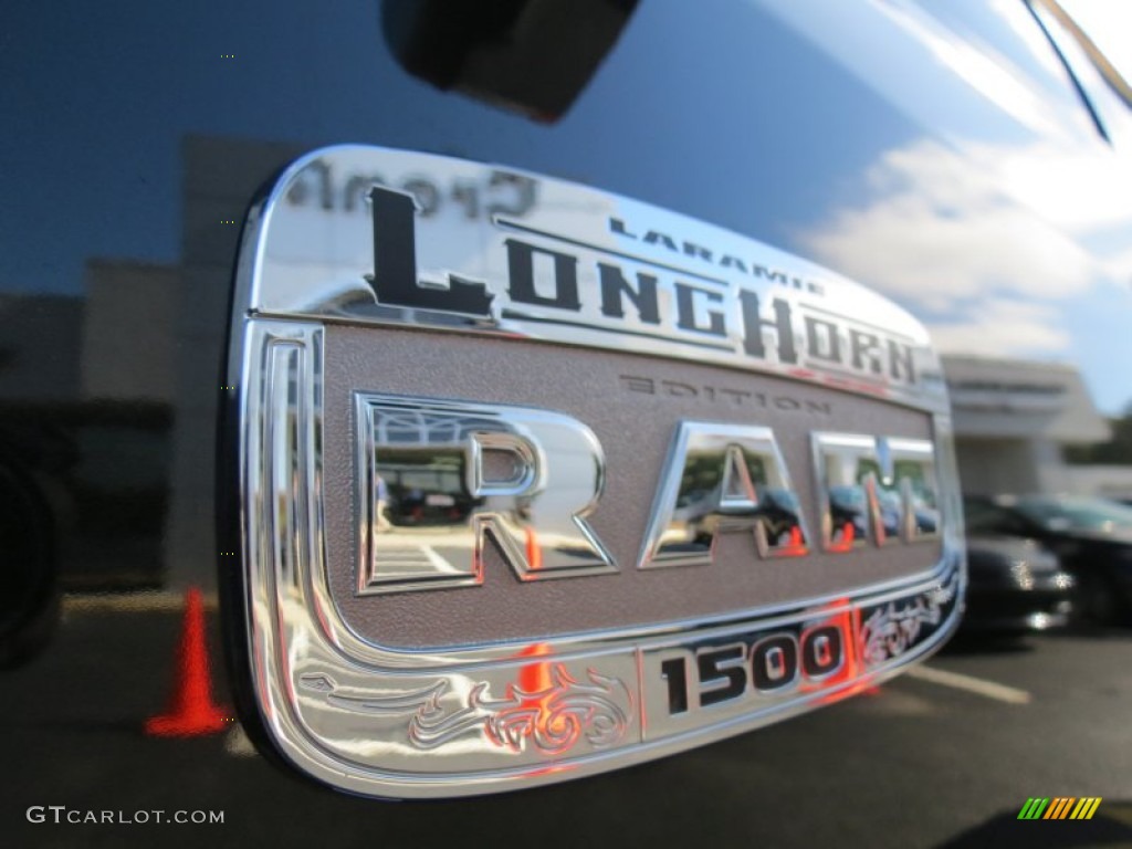 2011 Ram 1500 Laramie Longhorn Crew Cab 4x4 - Brilliant Black Crystal Pearl / Dark Slate Gray/Russet Brown photo #10