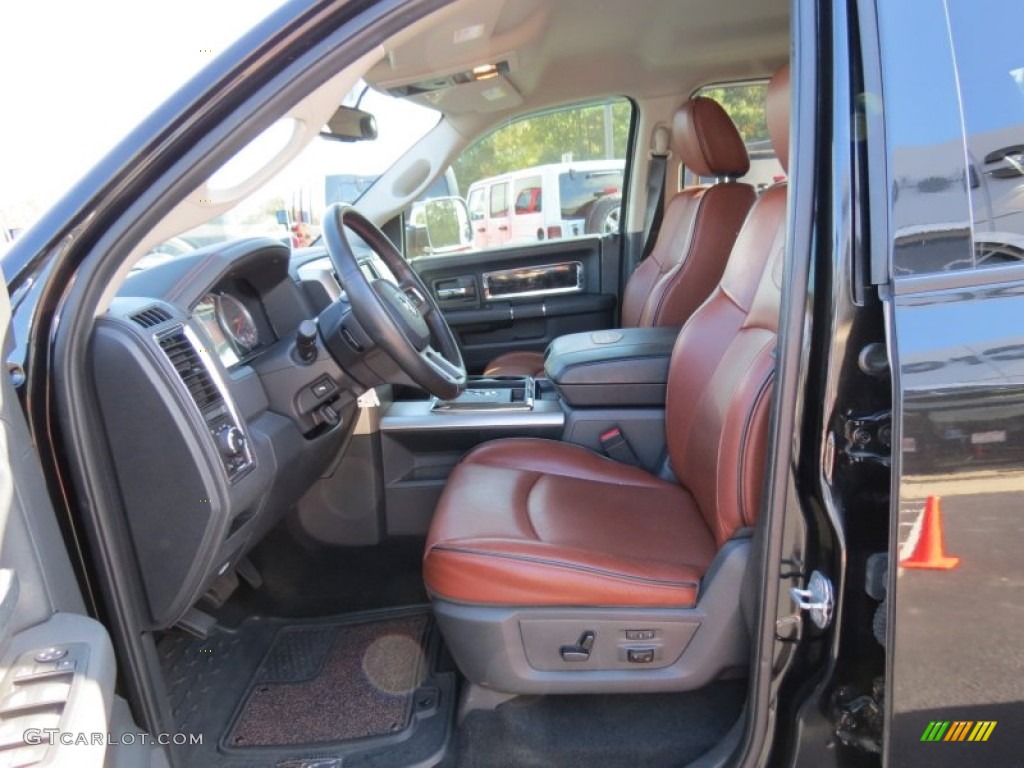 2011 Ram 1500 Laramie Longhorn Crew Cab 4x4 - Brilliant Black Crystal Pearl / Dark Slate Gray/Russet Brown photo #11