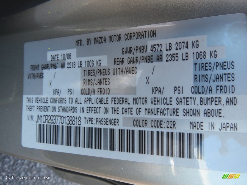 2007 MAZDA5 Sport - True Silver Metallic / Black photo #21