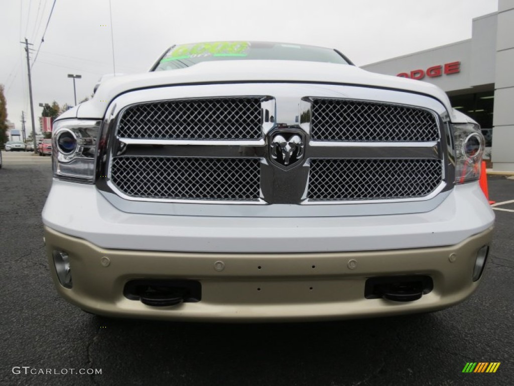2014 1500 Laramie Longhorn Crew Cab 4x4 - Bright White / Canyon Brown/Light Frost Beige photo #2