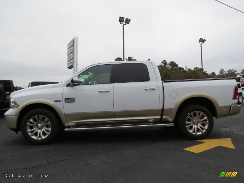 2014 1500 Laramie Longhorn Crew Cab 4x4 - Bright White / Canyon Brown/Light Frost Beige photo #4