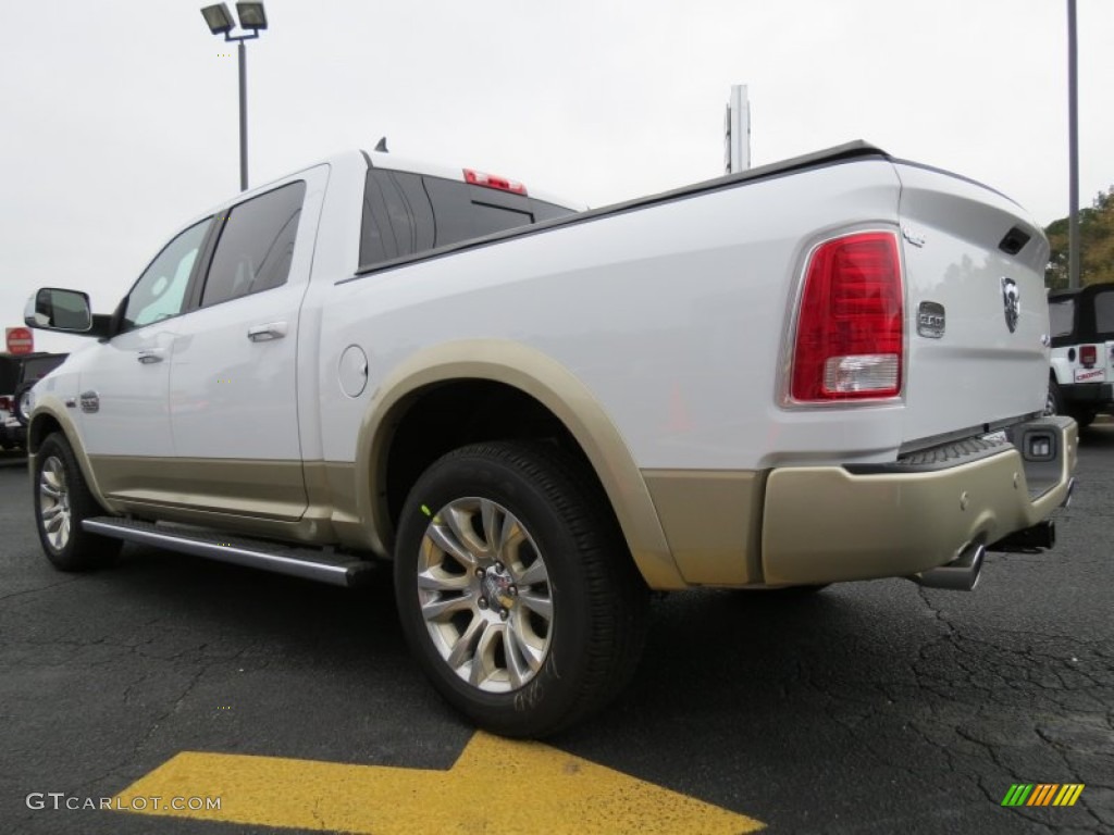 2014 1500 Laramie Longhorn Crew Cab 4x4 - Bright White / Canyon Brown/Light Frost Beige photo #5