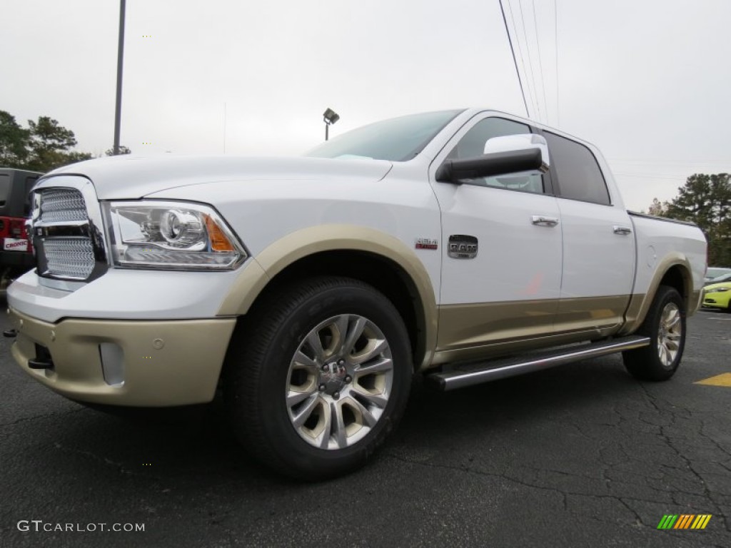 2014 1500 Laramie Longhorn Crew Cab 4x4 - Bright White / Longhorn Canyon Brown/Light Frost photo #3