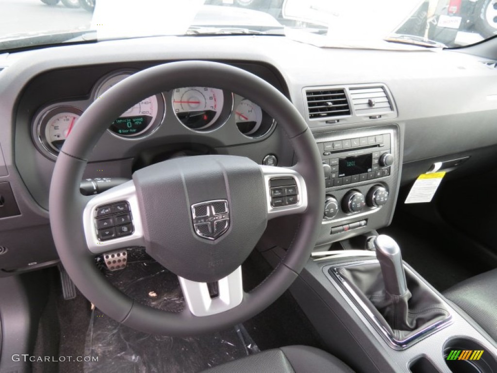 2014 Dodge Challenger R/T Blacktop Dark Slate Gray Steering Wheel Photo #87693911