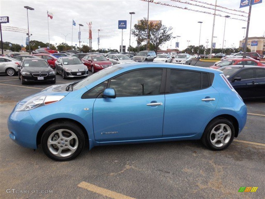 2011 LEAF SL - Blue Ocean / Light Gray photo #6