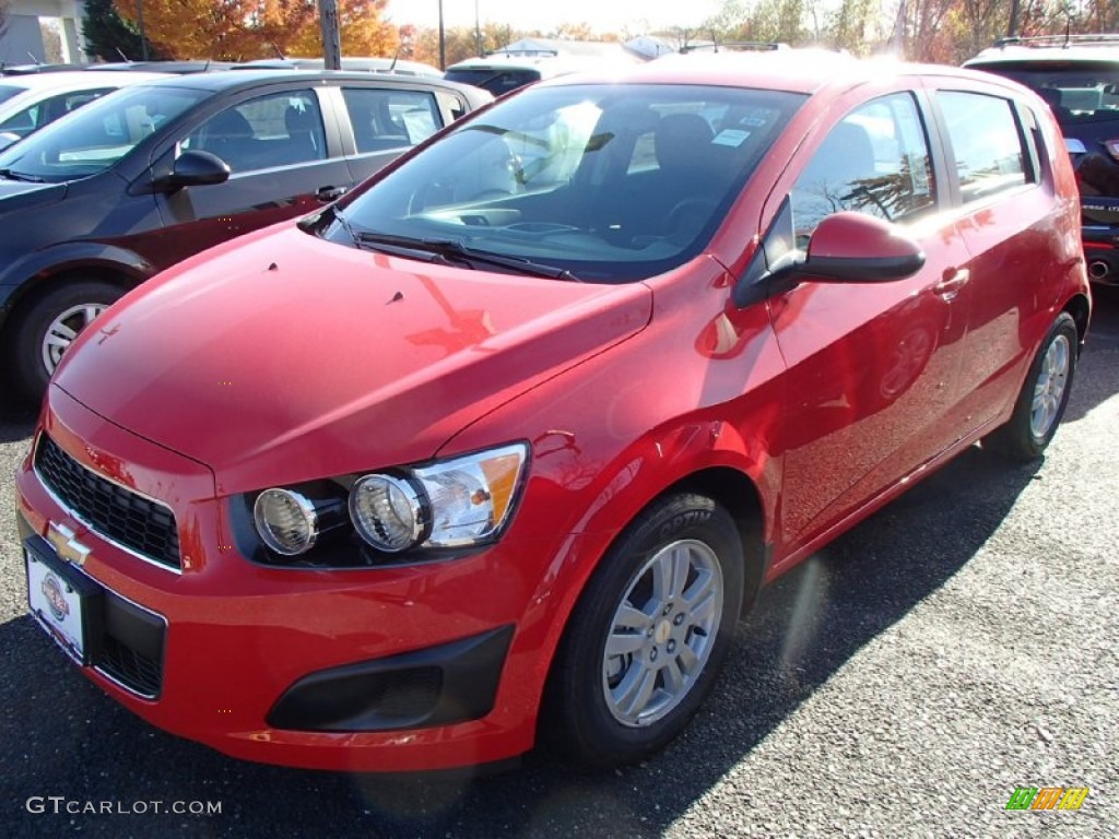 2014 Sonic LT Hatchback - Red Hot / Jet Black/Dark Titanium photo #1