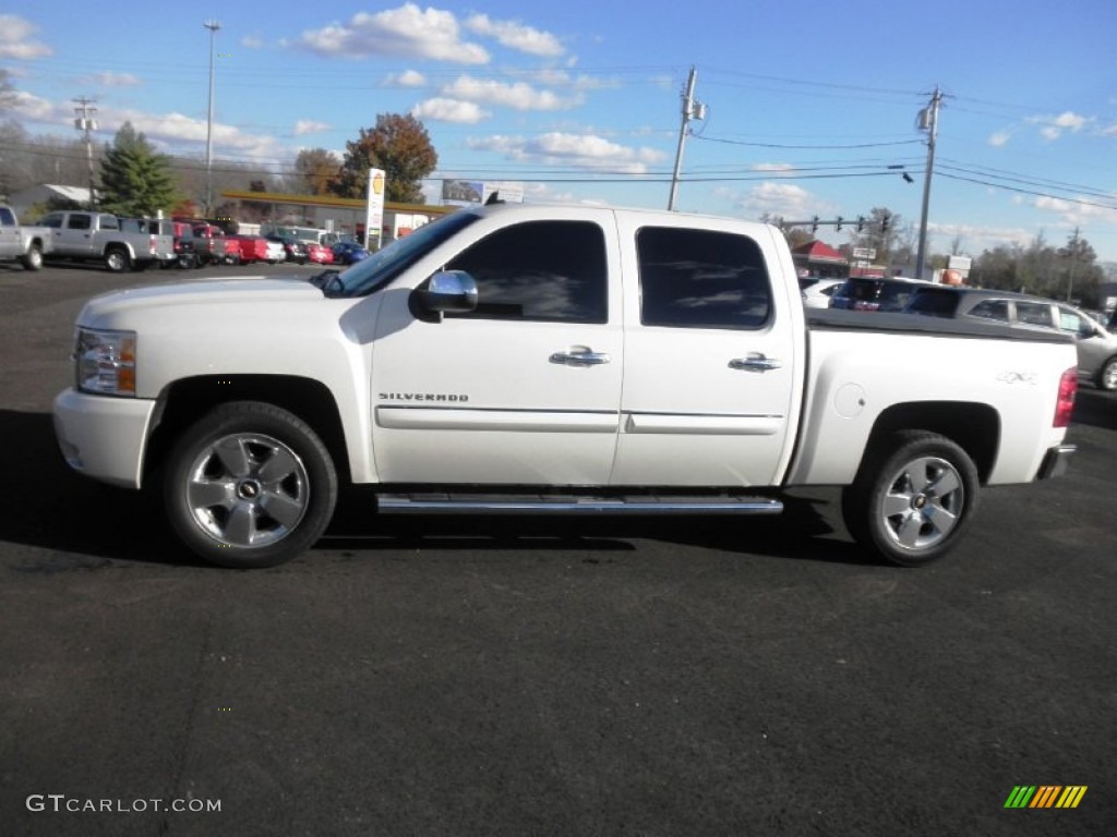 2011 Silverado 1500 LTZ Crew Cab 4x4 - White Diamond Tricoat / Ebony photo #4