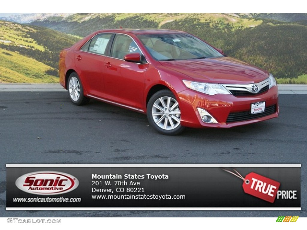 2014 Camry XLE V6 - Barcelona Red Metallic / Ivory photo #1