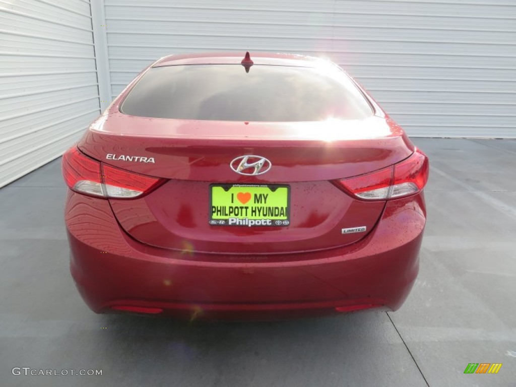 2013 Elantra Limited - Red / Black photo #5