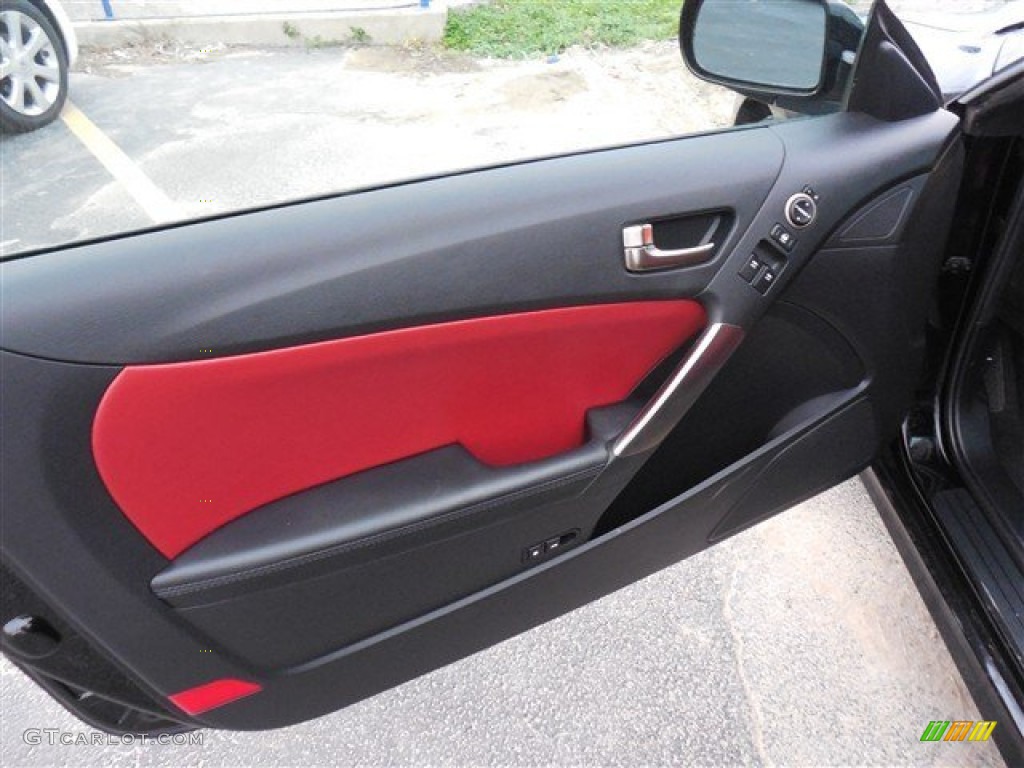 2013 Genesis Coupe 2.0T R-Spec - Becketts Black / Red Leather/Red Cloth photo #12