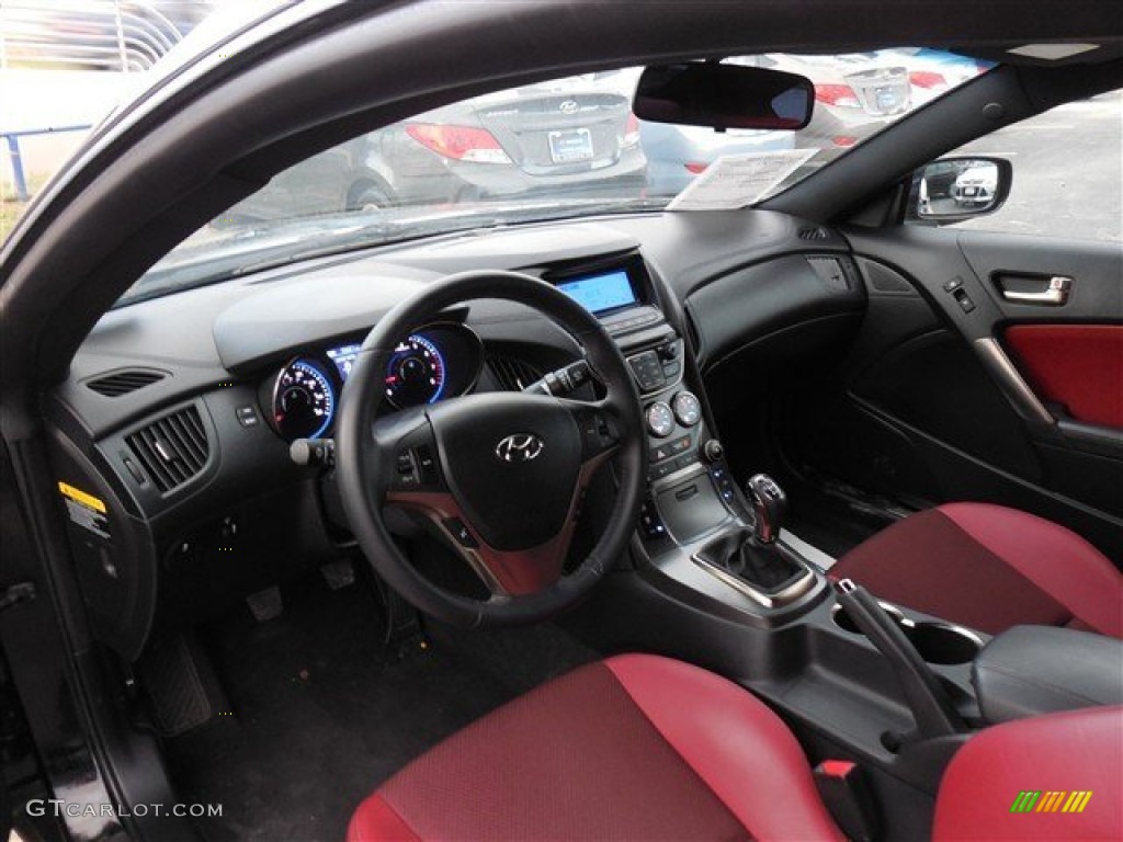 2013 Genesis Coupe 2.0T R-Spec - Becketts Black / Red Leather/Red Cloth photo #13