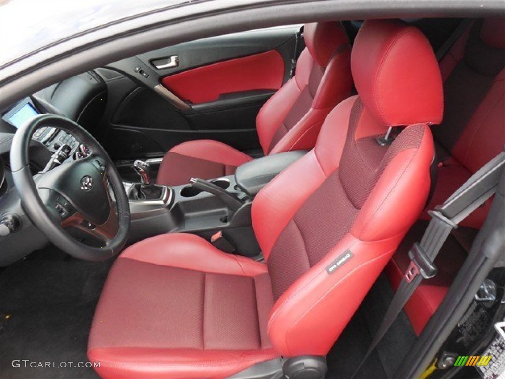 2013 Genesis Coupe 2.0T R-Spec - Becketts Black / Red Leather/Red Cloth photo #14