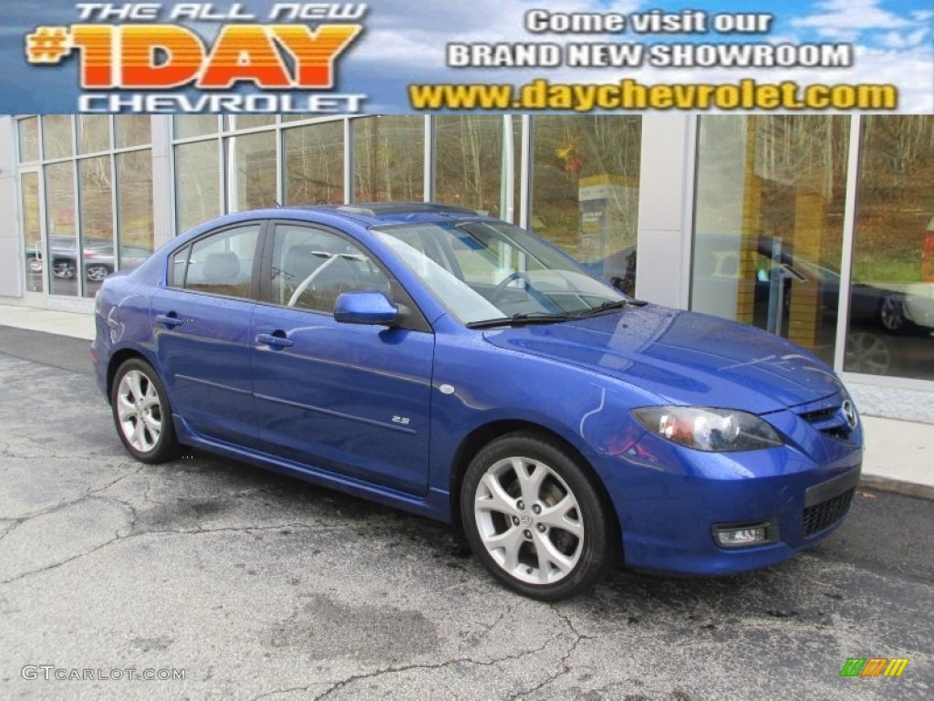 2008 MAZDA3 s Touring Sedan - Aurora Blue Mica / Black photo #1