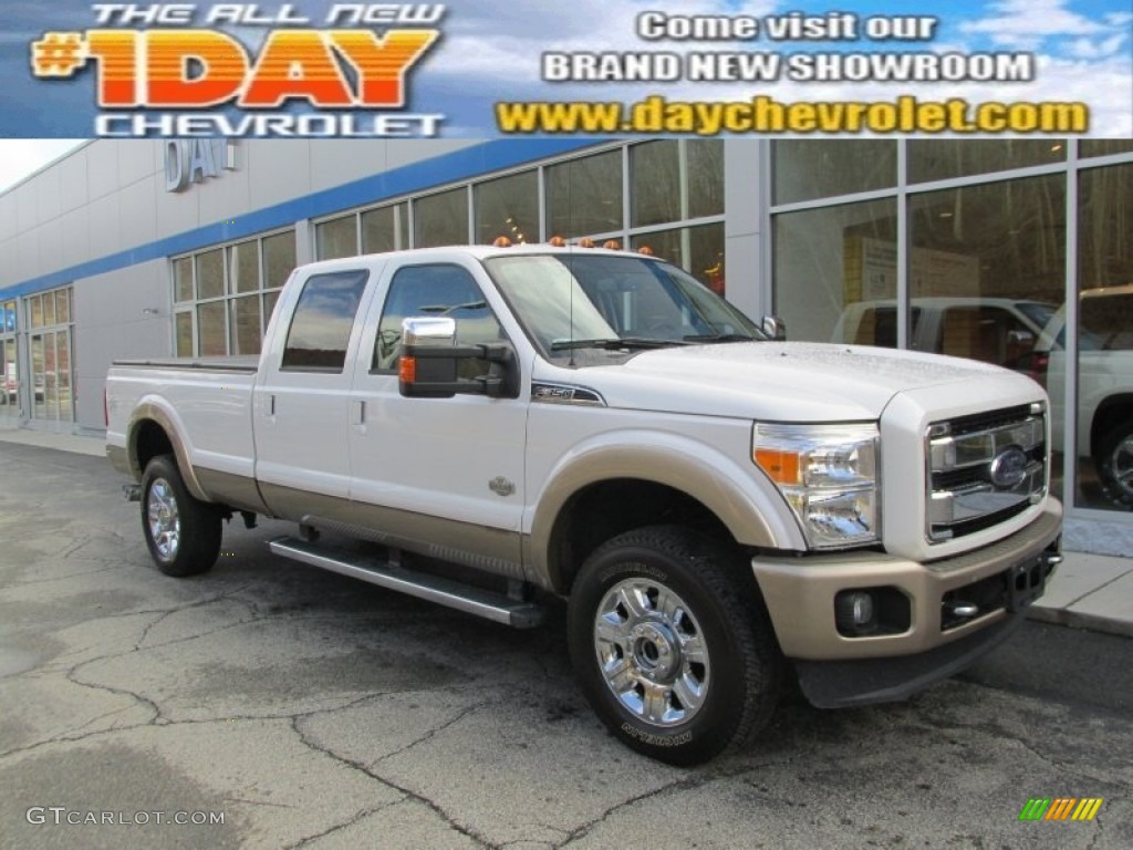 2013 F350 Super Duty King Ranch Crew Cab 4x4 - Oxford White / King Ranch Chaparral Leather/Adobe Trim photo #1