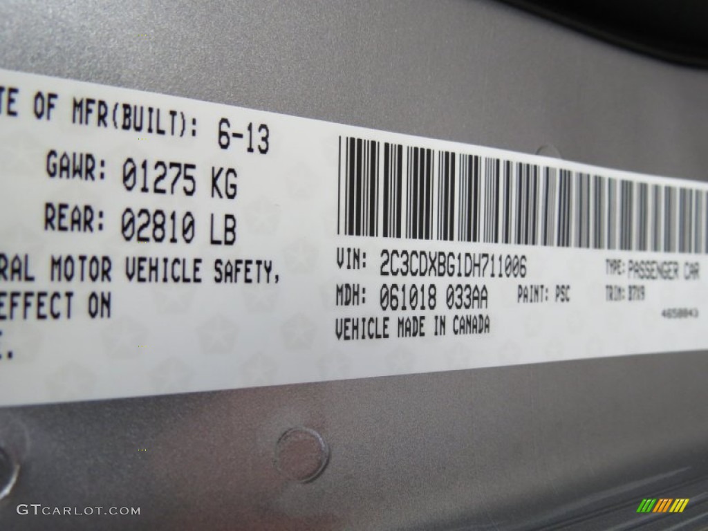 2013 Charger SE - Billet Silver / Black photo #10