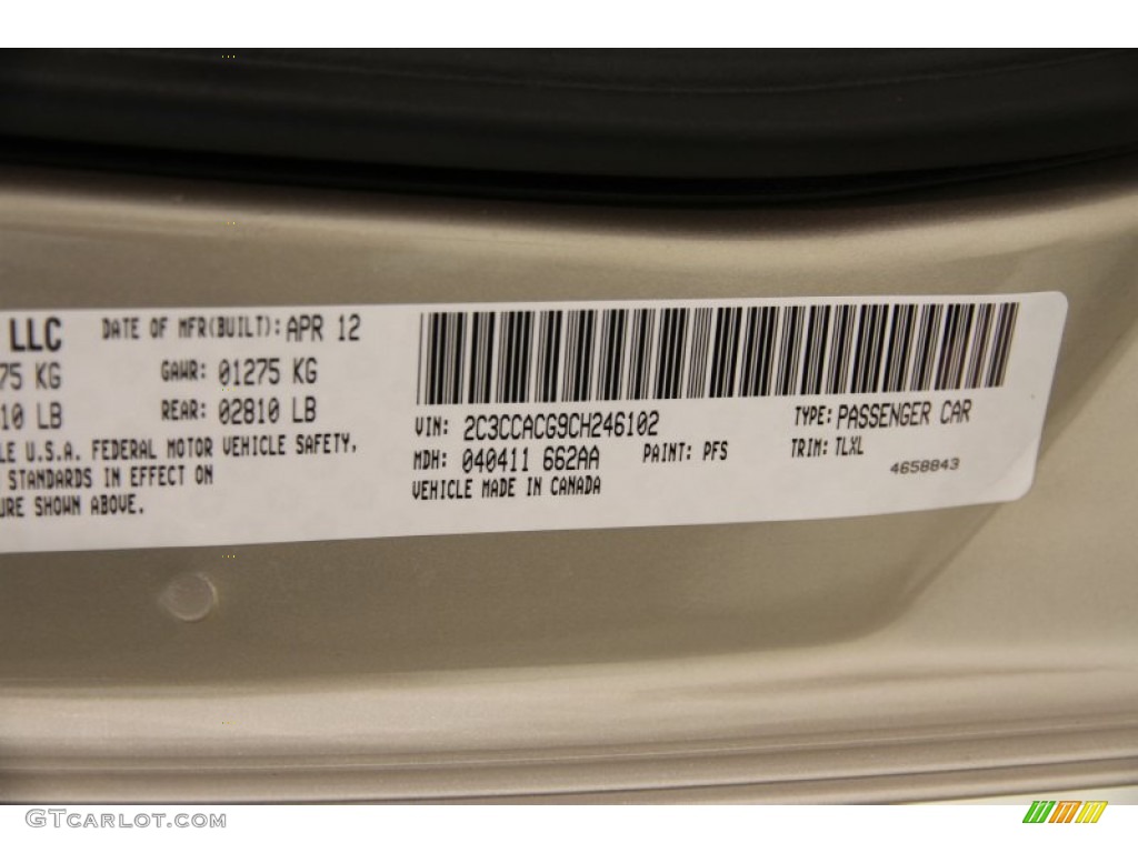 2012 Chrysler 300 Limited Color Code Photos | GTCarLot.com