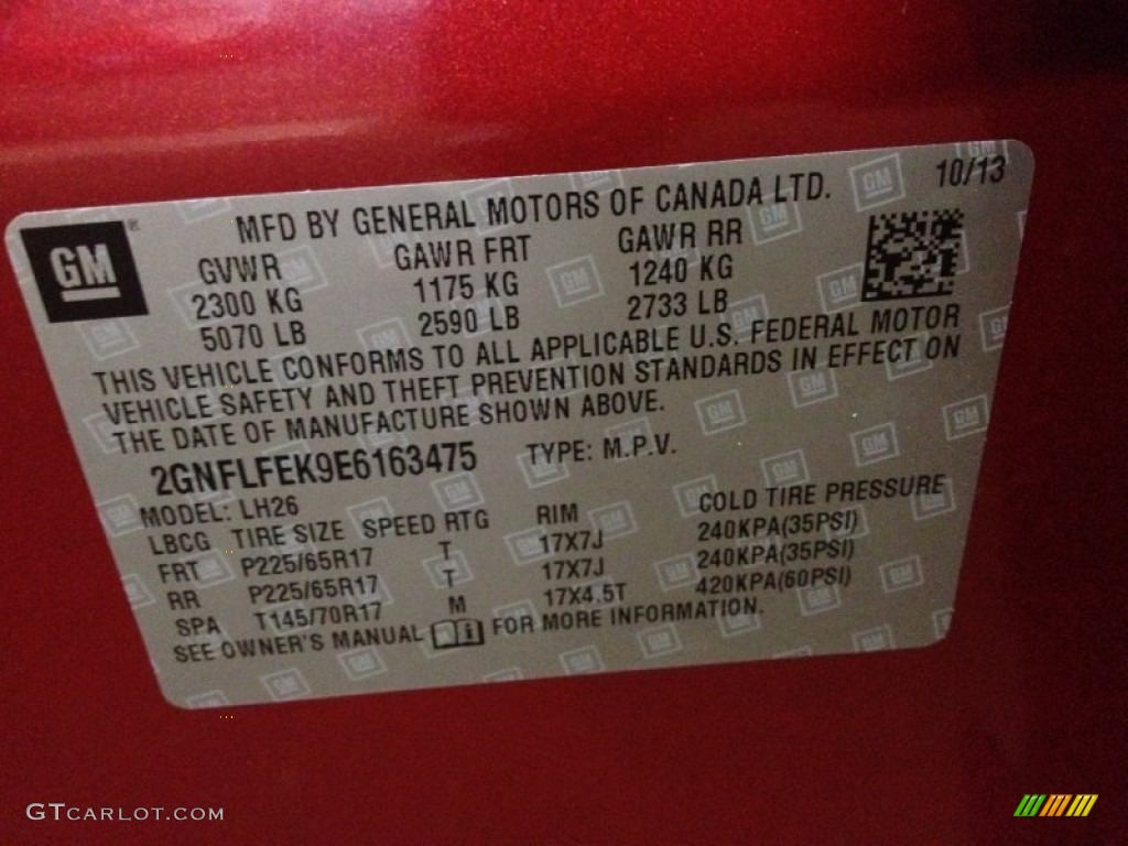 2014 Equinox LT AWD - Crystal Red Tintcoat / Light Titanium/Jet Black photo #9