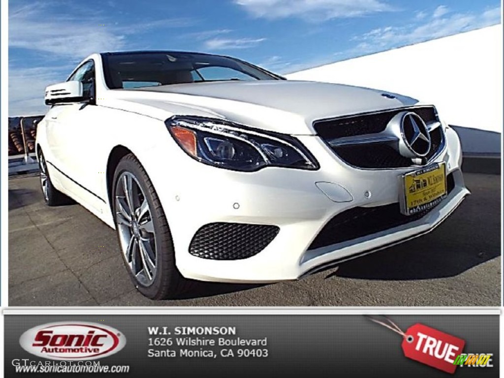 2014 E 350 Coupe - Diamond White Metallic / Silk Beige/Espresso Brown photo #1