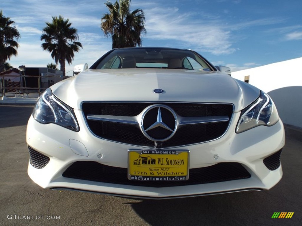 2014 E 350 Coupe - Diamond White Metallic / Silk Beige/Espresso Brown photo #2