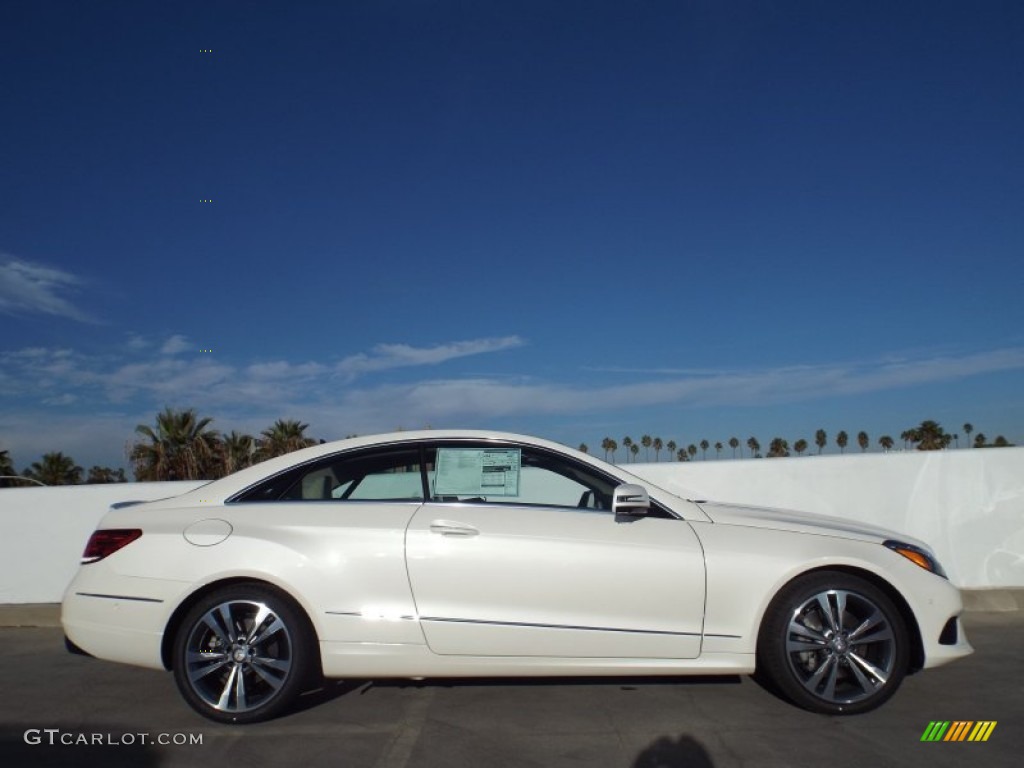2014 E 350 Coupe - Diamond White Metallic / Silk Beige/Espresso Brown photo #3