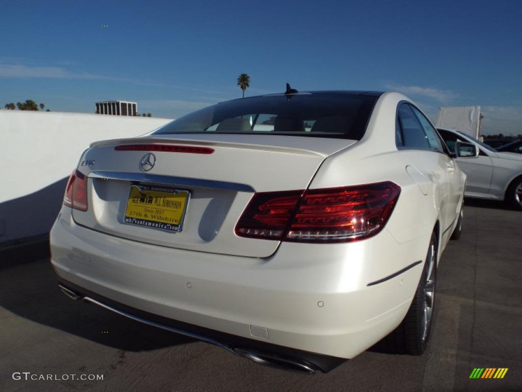 2014 E 350 Coupe - Diamond White Metallic / Silk Beige/Espresso Brown photo #4