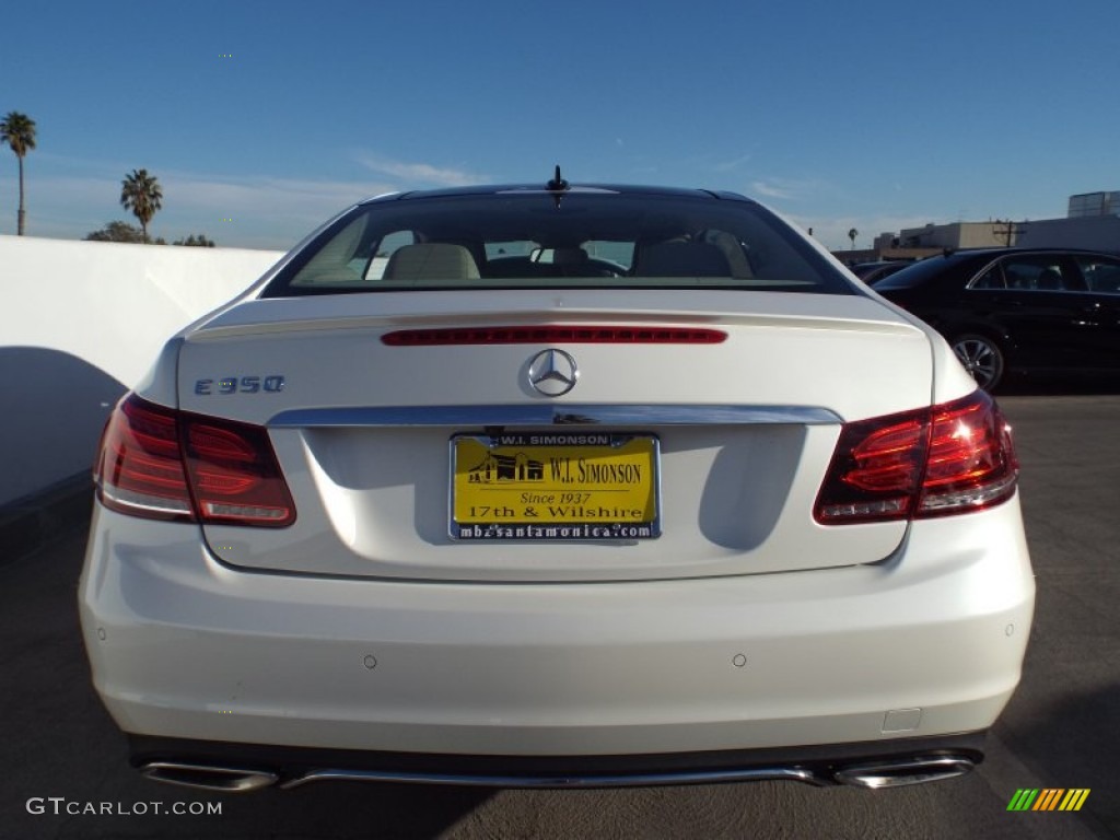2014 E 350 Coupe - Diamond White Metallic / Silk Beige/Espresso Brown photo #5
