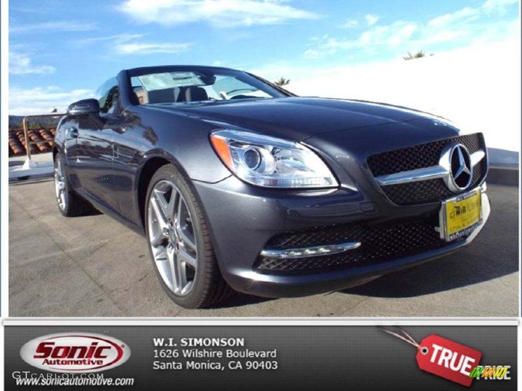 2014 SLK 350 Roadster - Steel Grey Metallic / Black photo #1