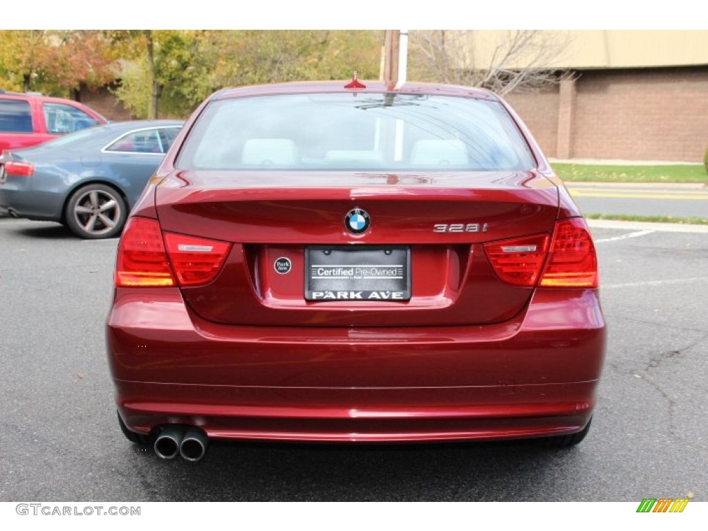 2011 3 Series 328i xDrive Sedan - Vermillion Red Metallic / Oyster/Black Dakota Leather photo #4