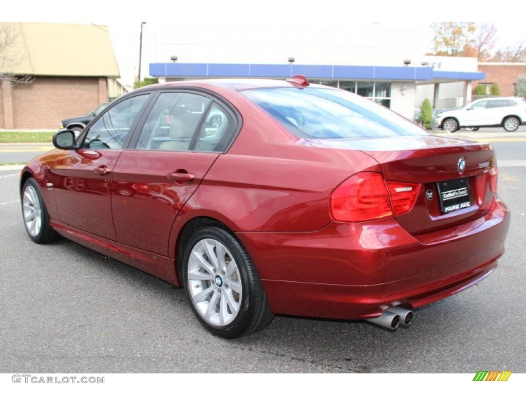 2011 3 Series 328i xDrive Sedan - Vermillion Red Metallic / Oyster/Black Dakota Leather photo #5