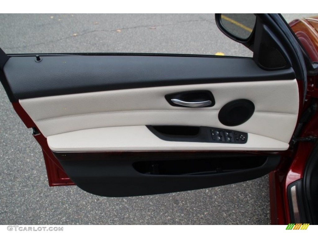 2011 BMW 3 Series 328i xDrive Sedan Oyster/Black Dakota Leather Door Panel Photo #87722219
