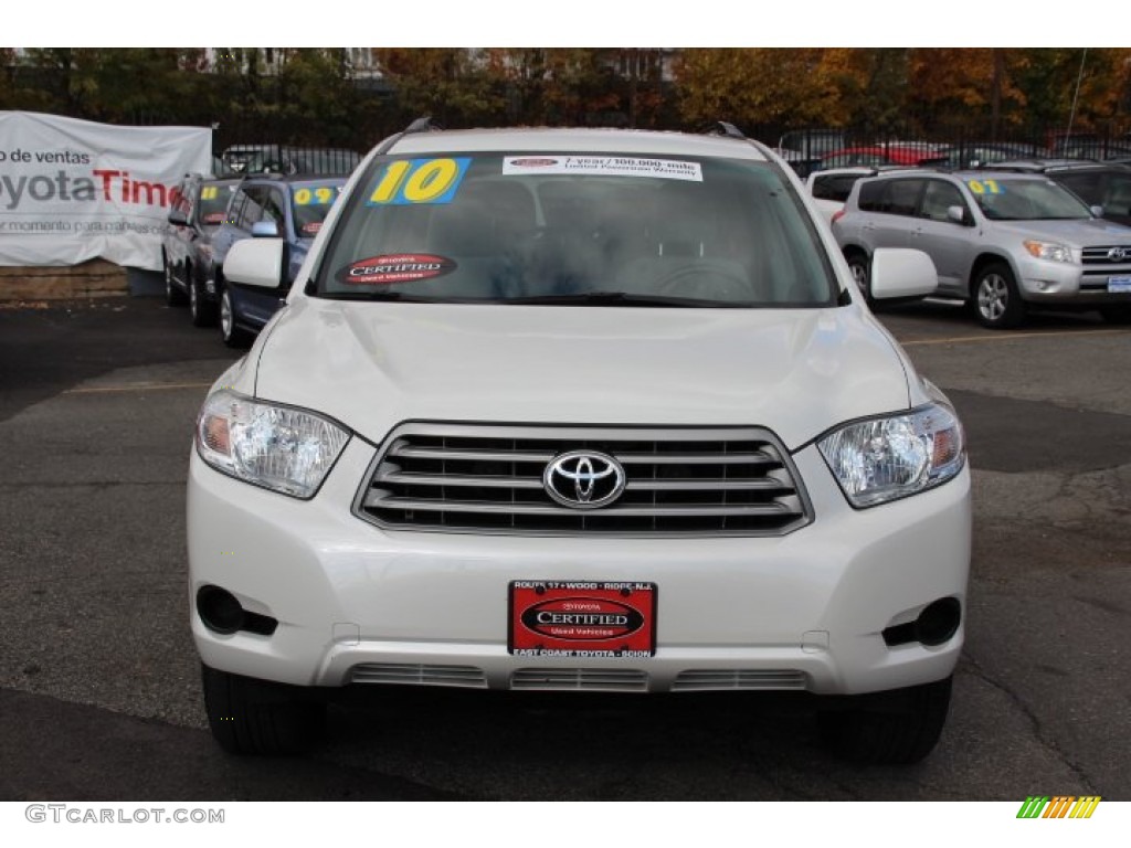 2010 Highlander V6 4WD - Blizzard White Pearl / Ash photo #2