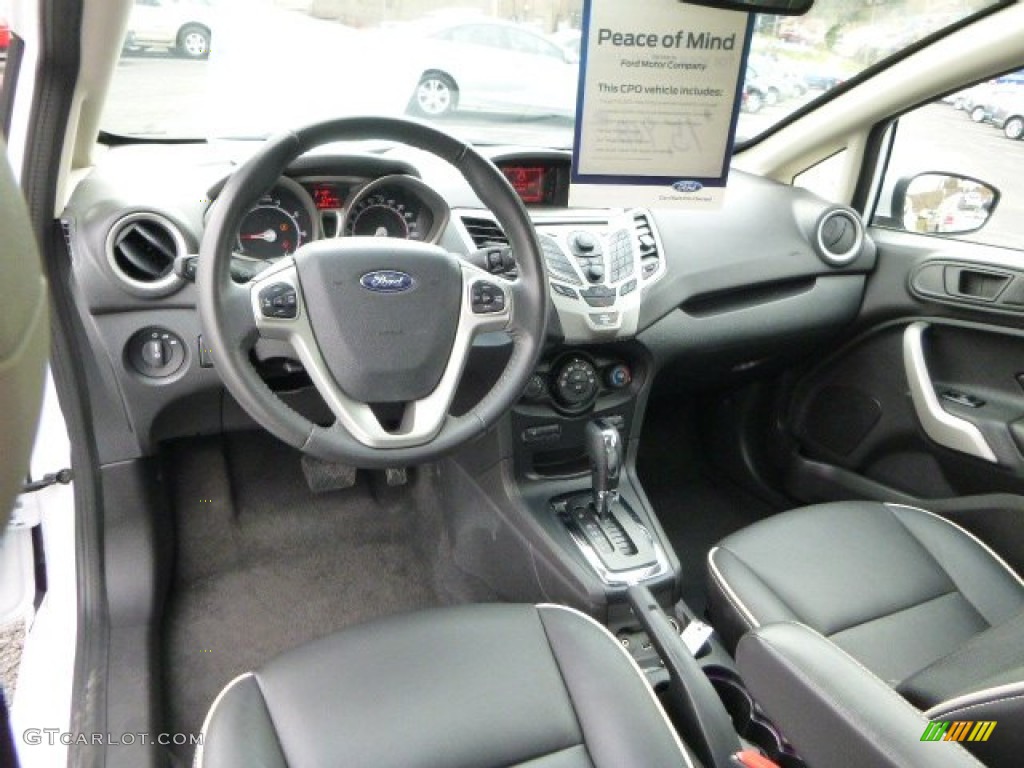 Charcoal Black Leather Interior 2013 Ford Fiesta Titanium Hatchback Photo #87723228