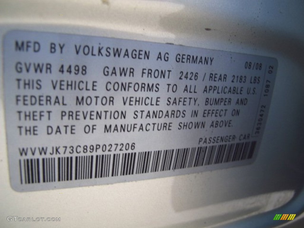 2009 Passat Komfort Sedan - White Gold Metallic / Deep Black photo #31