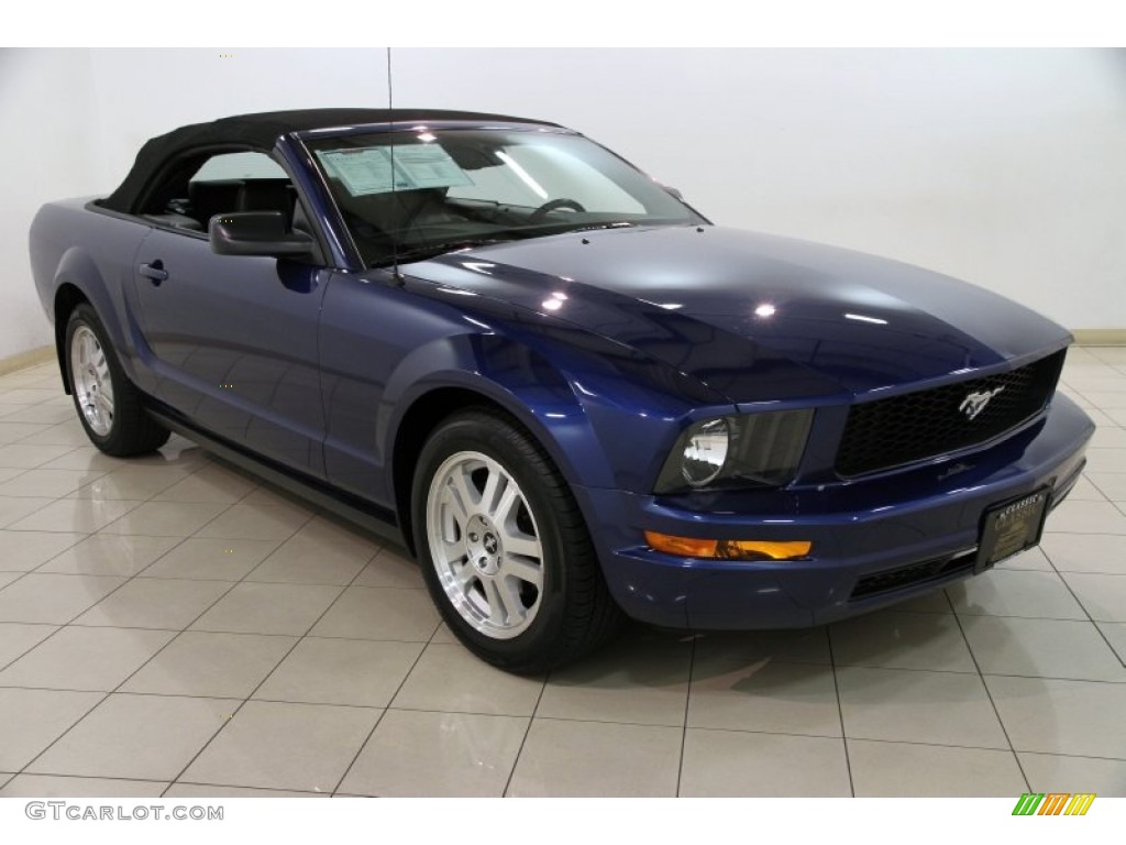 2007 Mustang V6 Premium Convertible - Vista Blue Metallic / Black/Dove Accent photo #1