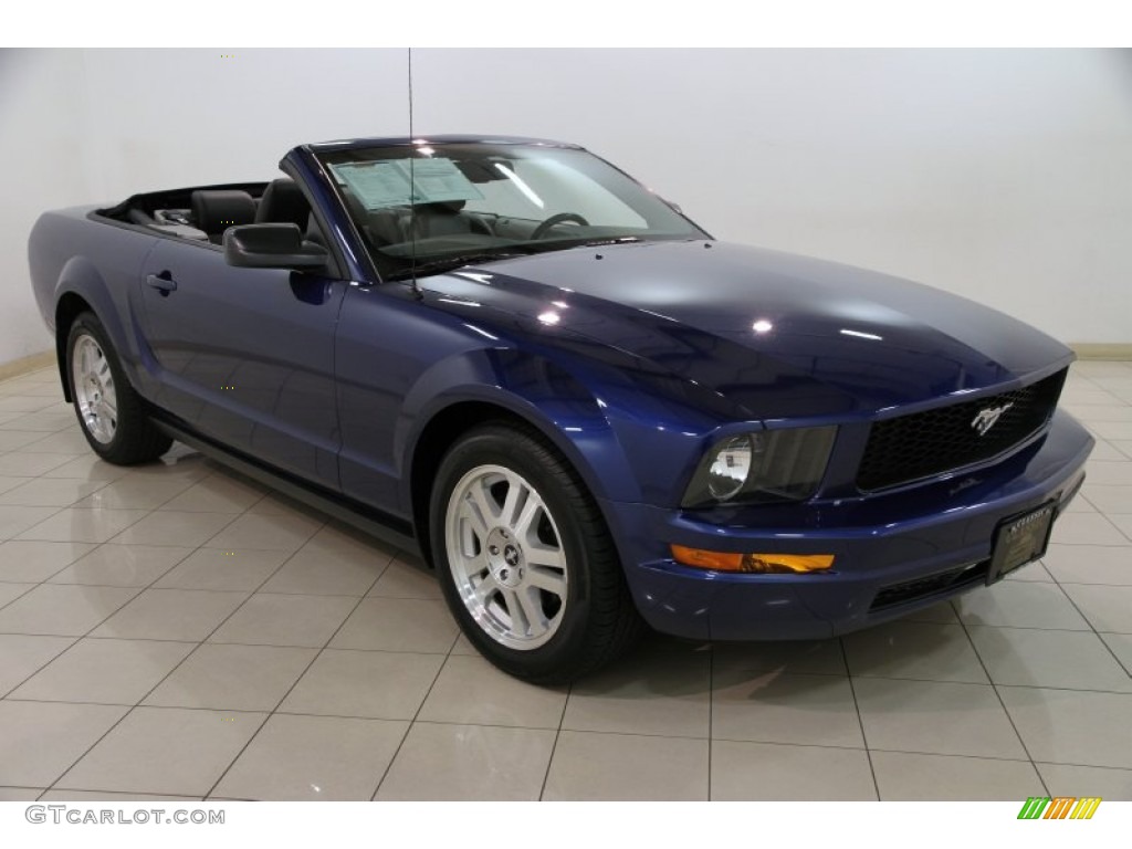 2007 Mustang V6 Premium Convertible - Vista Blue Metallic / Black/Dove Accent photo #2