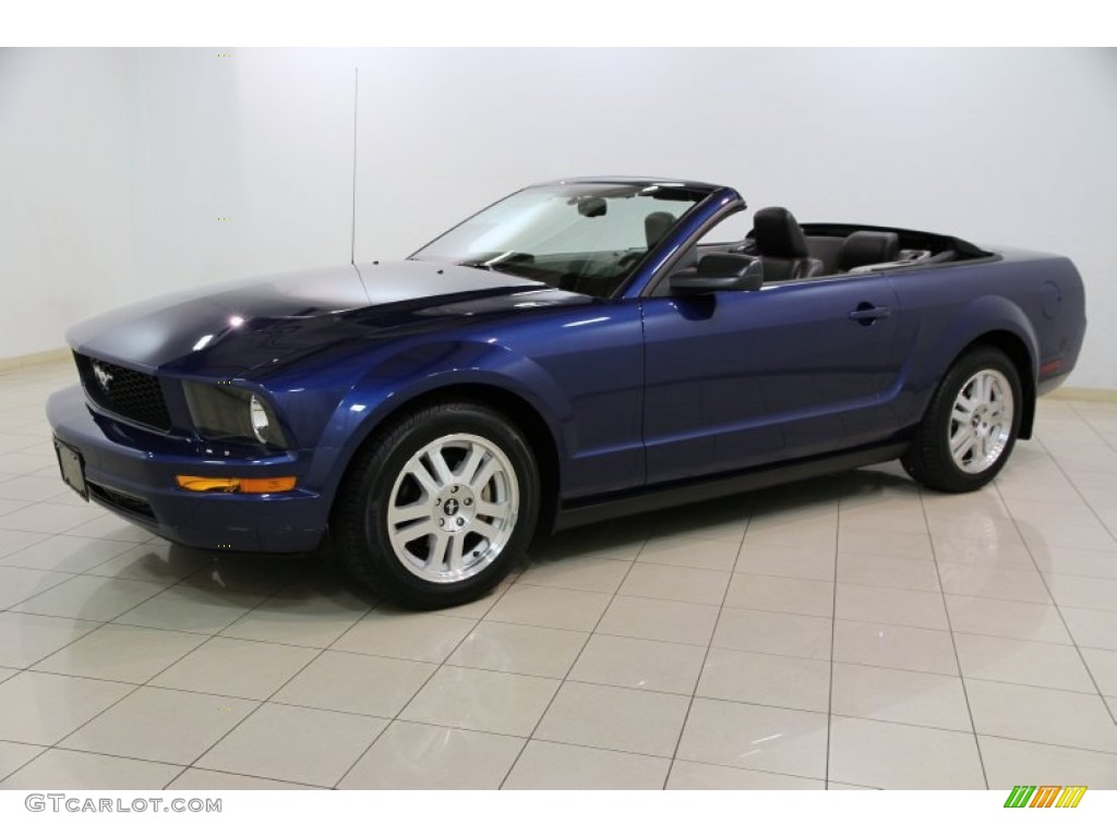 2007 Mustang V6 Premium Convertible - Vista Blue Metallic / Black/Dove Accent photo #4