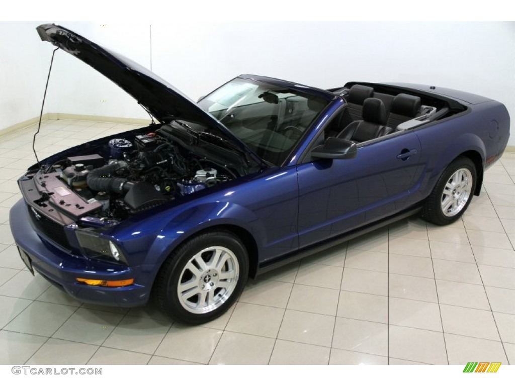 2007 Mustang V6 Premium Convertible - Vista Blue Metallic / Black/Dove Accent photo #19