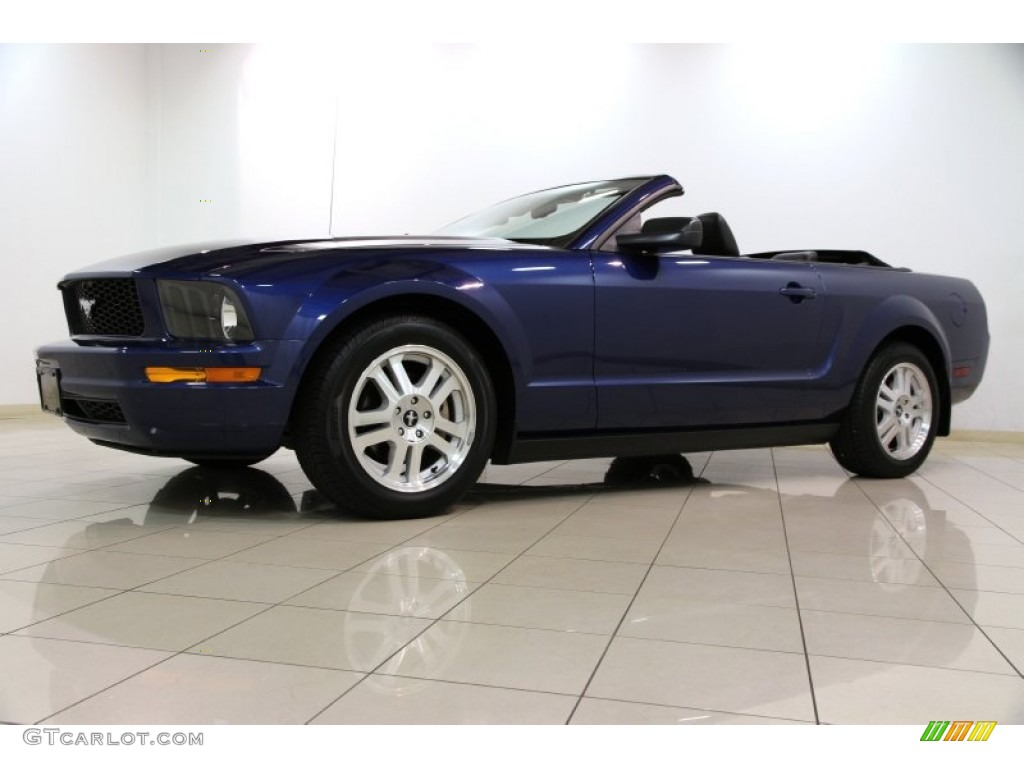 2007 Mustang V6 Premium Convertible - Vista Blue Metallic / Black/Dove Accent photo #23