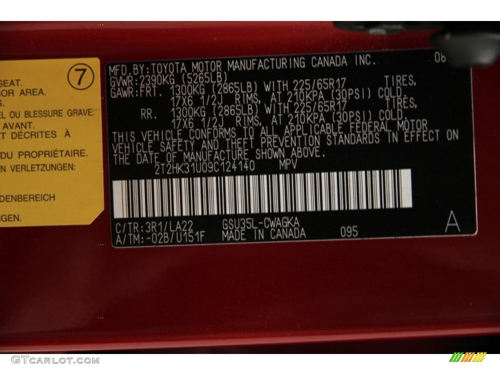 2009 RX Color Code 3R1 for Matador Red Mica Photo #87726492