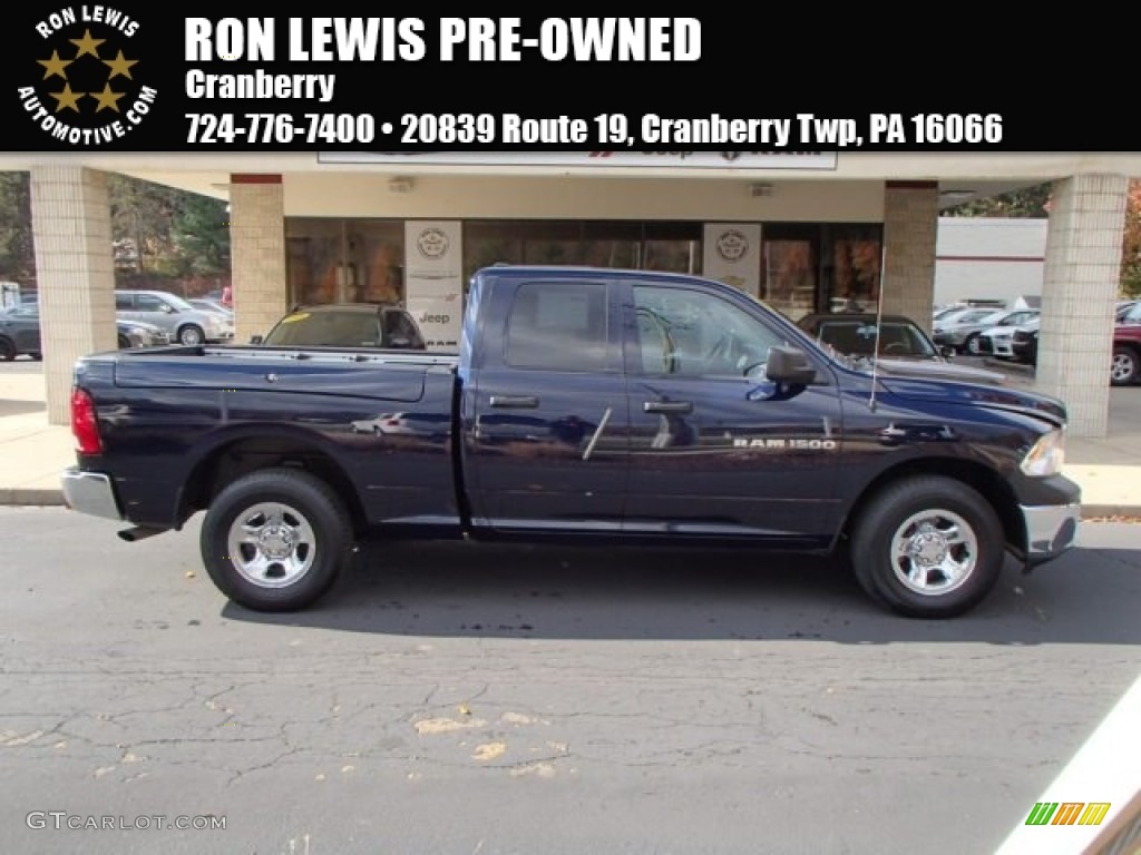 2012 Ram 1500 ST Quad Cab 4x4 - True Blue Pearl / Dark Slate Gray/Medium Graystone photo #1